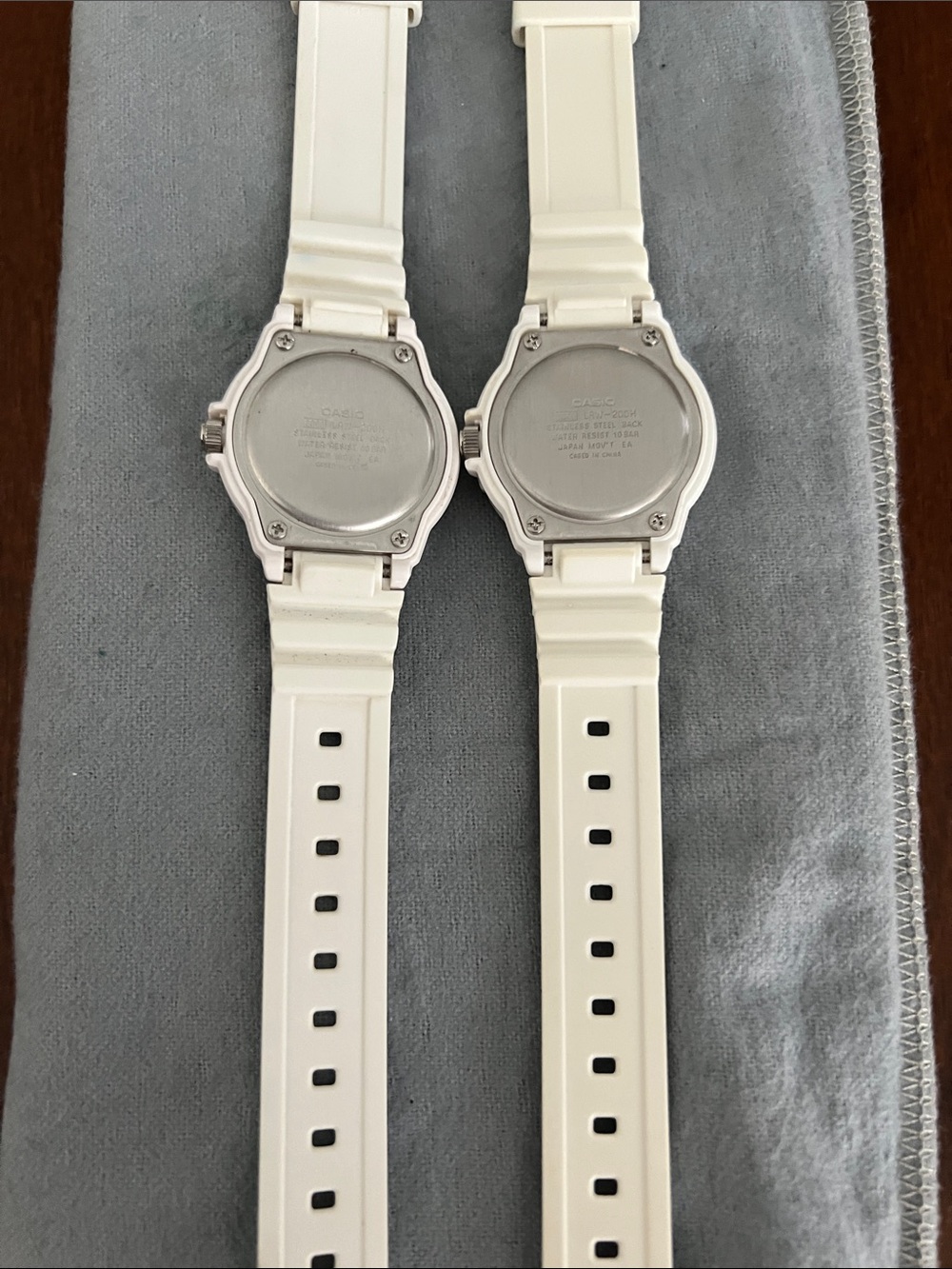 Casio White Resin Pair Digital Watch Straps